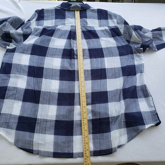Lane Bryant Shirt Womens Plus Size 22/24 Plaid Blue Gray Button Up Collared New - Picture 4 of 9